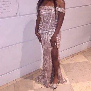 Cooper off the shoulder Prom Dress